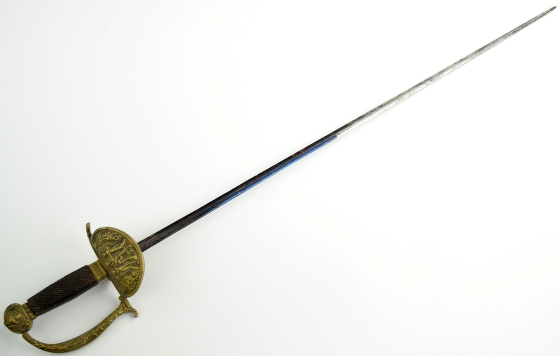 French Napoleonic era Child EPPIE Rapier Sword with Nice Details and Blued Triangular Section Blade. (1 of 16)
