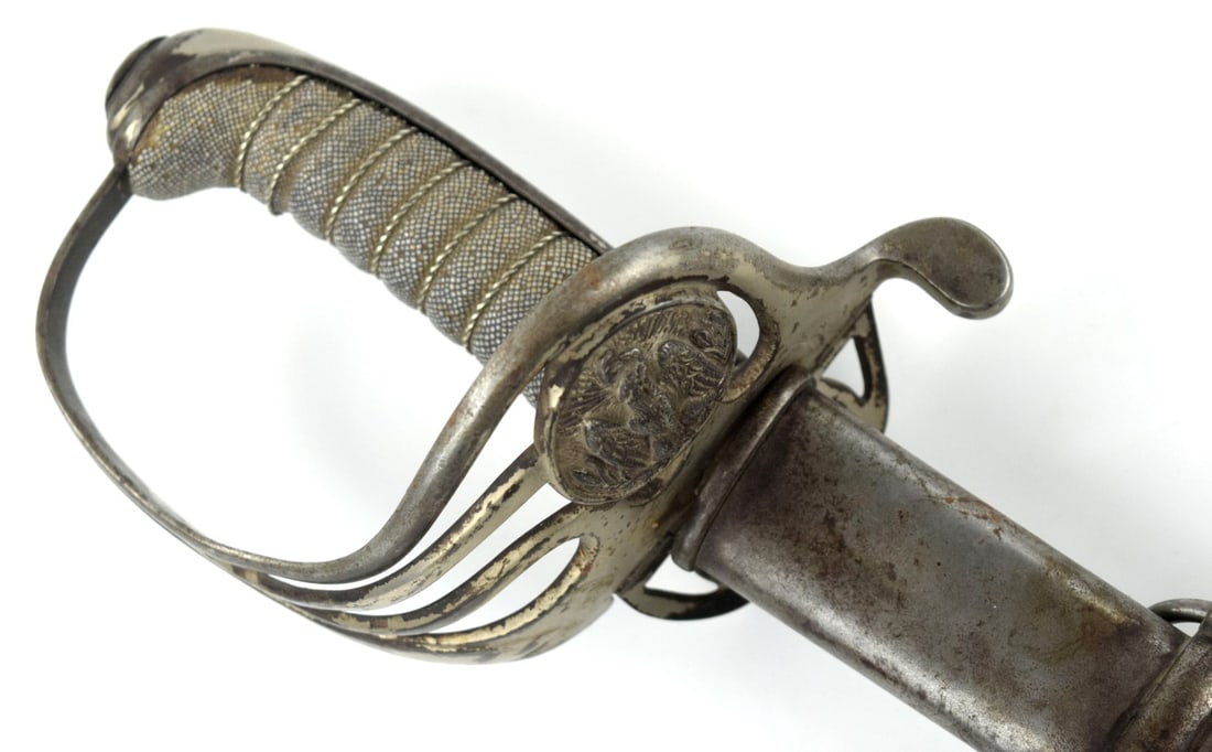 19th C. Mexican Army Officers Sword with Etched Blade and Eagle/Snake Crest to the Guard. (1 of 17)