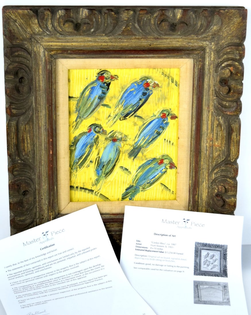 American Hunt Slonem Cordon Bleu Oil On Board Painting (1 of 10)