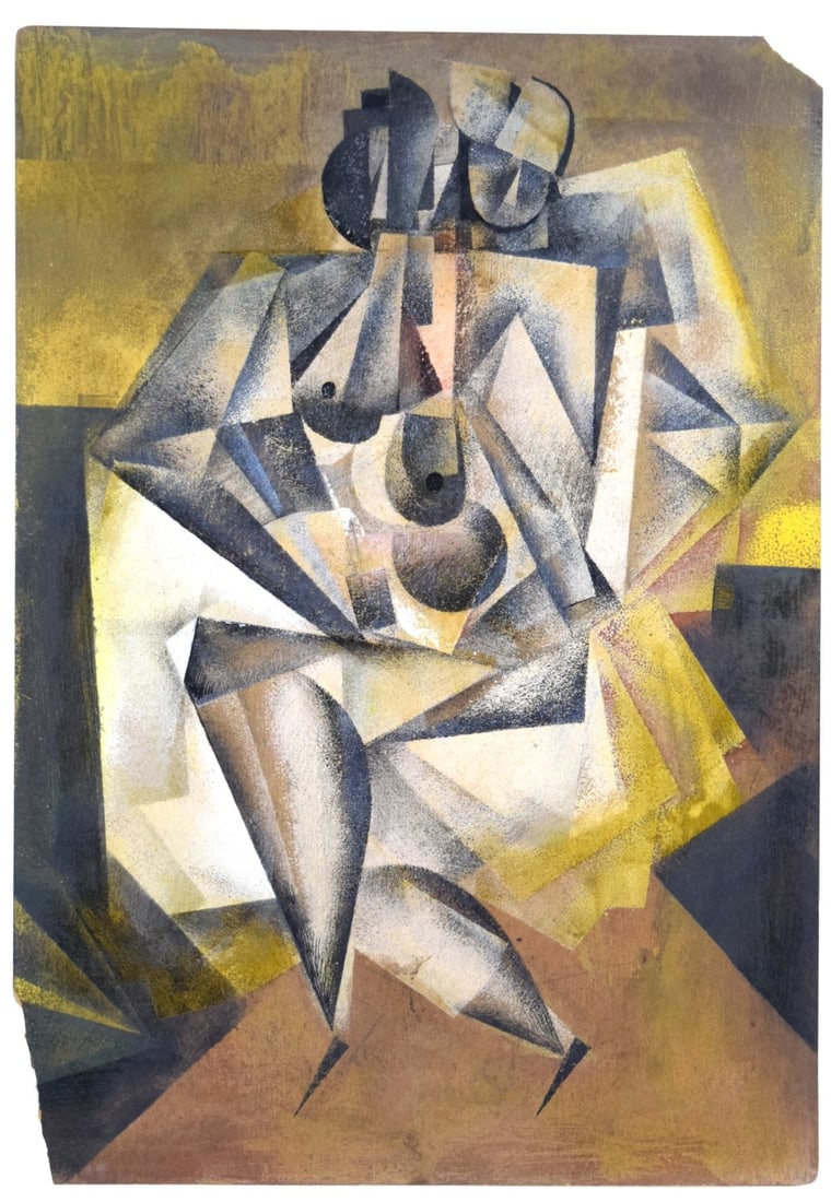 Russian Avant-Garde Watercolor Abstract Painting, Most Likely by Varvara Feodorovna Stepanova ( (1 of 7)