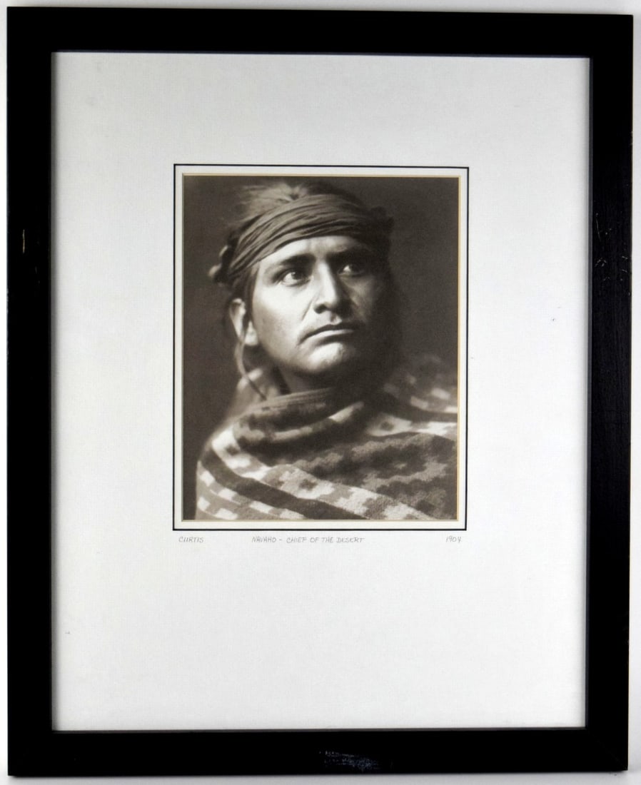 Navaho Chief Of the Desert by Edward S. Curtis,c.1904 Silver Print (1 of 7)