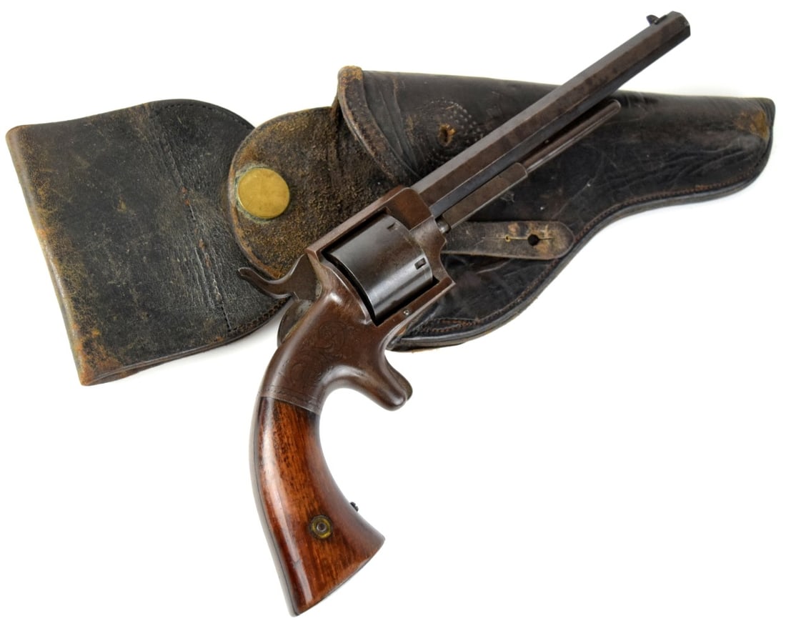 RARE Civil War Bacon Mfg.Co Navy .38 Rimfire Revolver: This is a rare Bacon Mfg. Co..38 Rimfire Navy Revolver made in the early 1860's. This is the First Type and only about 400 were made. This one was one of the first made with matching serial numbers 18