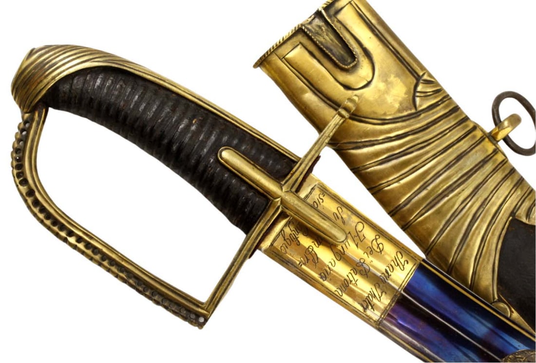 Fabulous 18th C. Austrian Hungarian General's or Senior Officer's Sword with Beautiful Blued & Gilt (1 of 20)