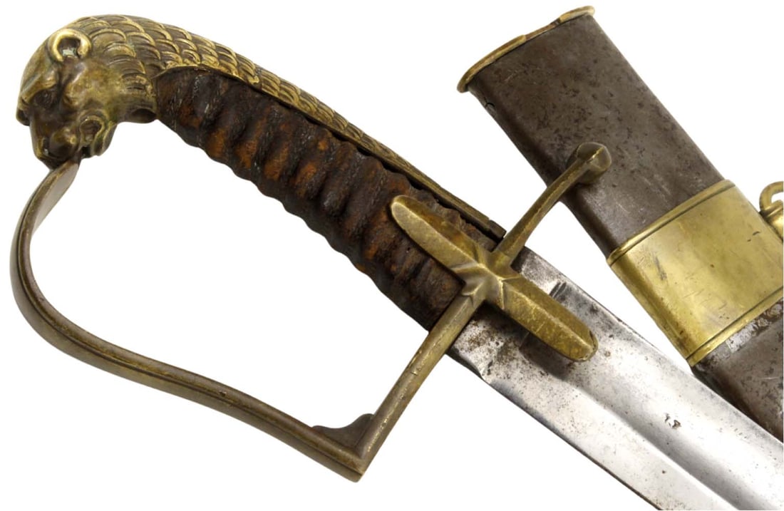 Very Rare French Napoleonic era Model 1796 English Cavalry Officer's Lion Head Sword by ''Wooley, (1 of 20)