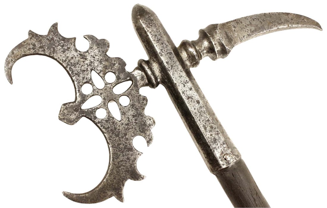 Wonderful 16th-17th C. German Hungarian or Polish Horseman's Battle Axe / War Hammer with Pierced (1 of 20)