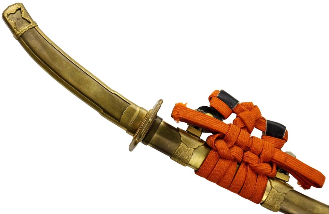 Very Nice Antique Japanese Boy's TACHI Sword with Gilt Brass Furniture and Nice Active Hamon to the (1 of 20)