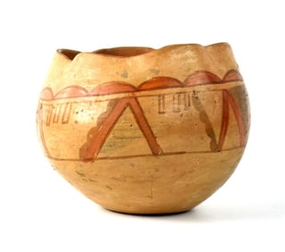 Vintage Pueblo Polychrome Pottery Bowl