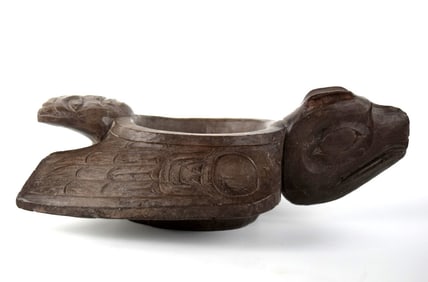 Alaskan Oil Bowl Raven Shape Amos Wallace Attributed