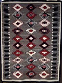 Vintage Navajo Indian Blanket Rug Ganado Eye Dazzler