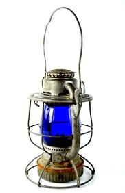 Rare New York, New Haven and Hartford Blue Globe Railroad Lantern