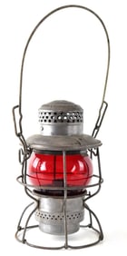 Pennsylvania Railroad Signal Red Globe Lantern PRR