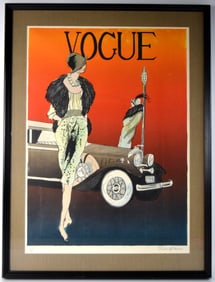Signed Original Leslie Andrews Color Lithograph Vogue