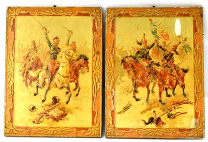 SPANISH AMERICAN WAR FINE ANTIQUE PRINT ON TIN