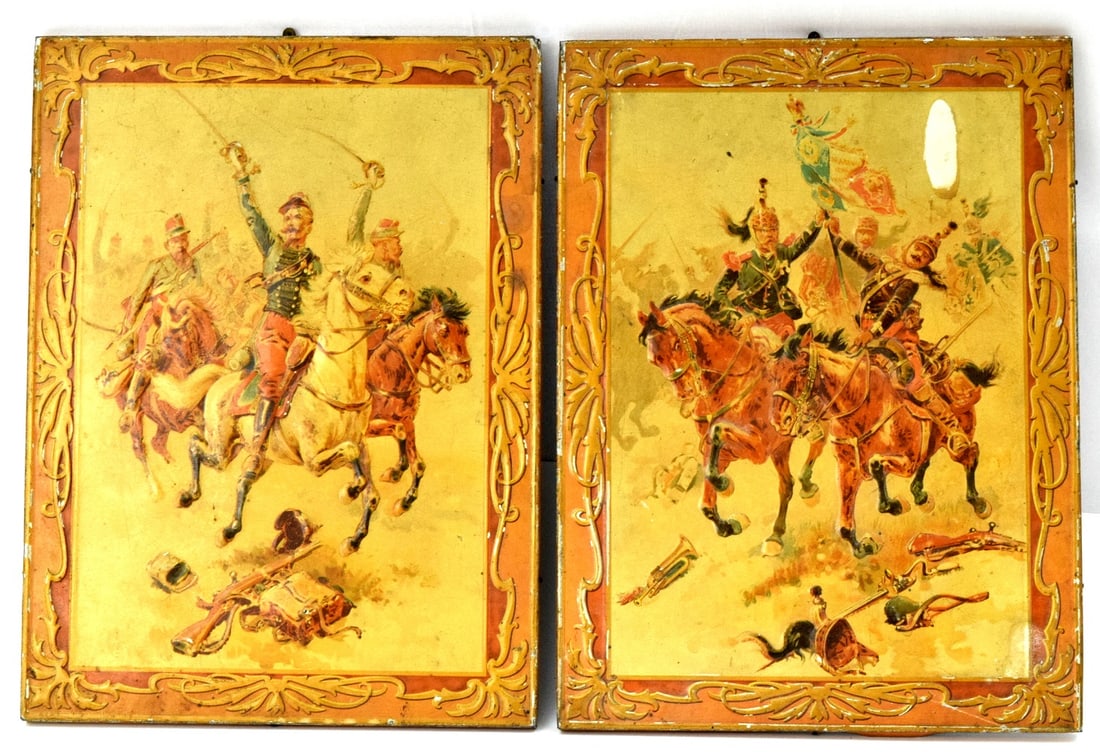 SPANISH AMERICAN WAR FINE ANTIQUE PRINT ON TIN (1 of 6)