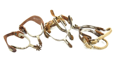 3 Pairs Vintage Western Cowboy Spurs One Is North & Judd