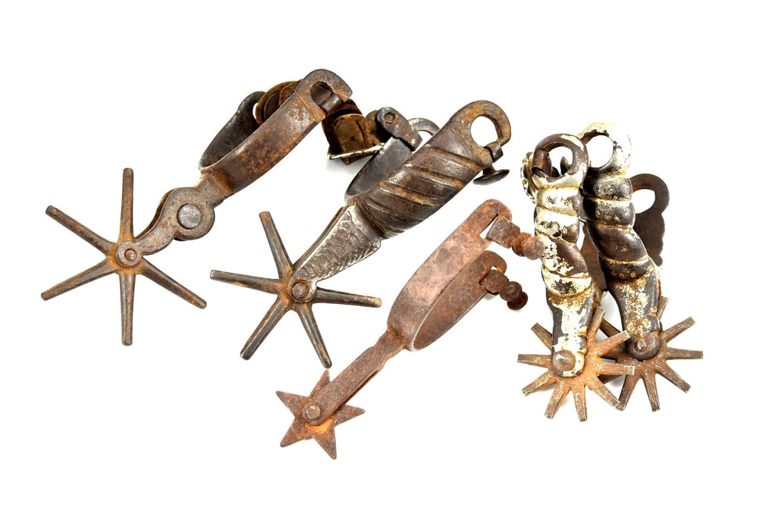 Fine Lot Antique Western Mexican Iron Spurs (1 of 5)