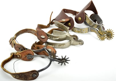 Collection 3 Pairs Antique Western Spurs North & Judd