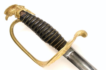 Scarce Fancy 19th C. French or American Boy's Sword with Fire Gilt Mounts.