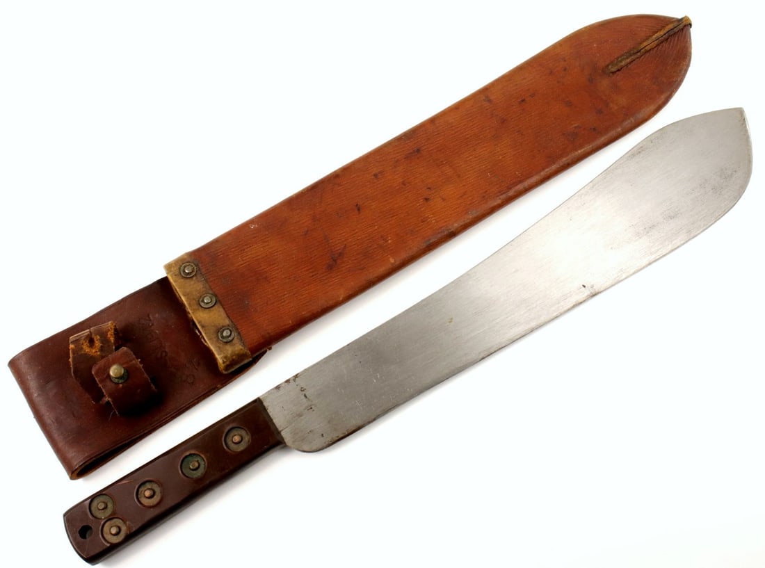 Good WW II English Military Machete Sword, Well MArked Scabbard and Dated 1942. (1 of 14)