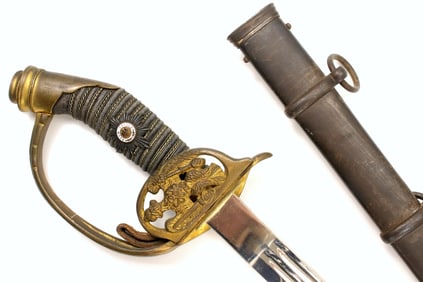 German Prussian M-1889 Imperial Guard Officer's Sword with Enamel Star Order on Nice Sharkskin Grip,