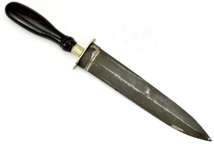 Early American Officer's Dirk Dagger with Tin Scabbard and Etched Blade ~ Circa Civil War era.