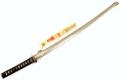 Chinese Boxer Rebellion era JIAN Fighting Sword in Carved Wood & Brass Mounts.