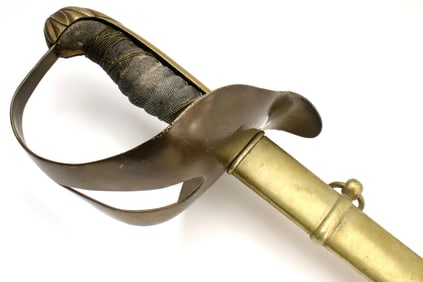 Rare Czechoslovakian Czech Republic 19th C. Officer's Sword with Large Engraved German Blade by