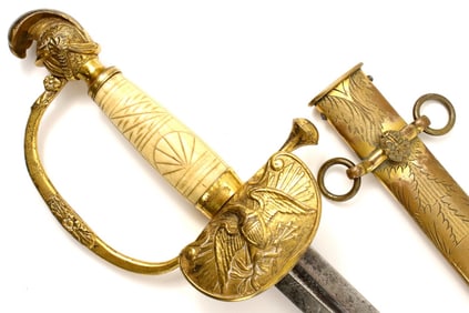 Fine M-1850 American Civil War era US Militia Officer's Sword by AMES Cutler Springfield Mass. ~