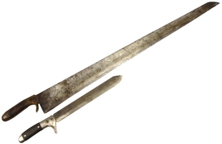 Lot of 2 WW I American US Navy Battleship Chief's Long & Short Knives.