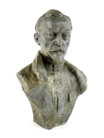 Soviet Russian 1936 White Metal Bust Sculpture of FELIX DZERZHINSKY, Signed by Sculptor and Dated.