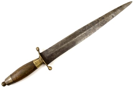 Large Spanish Colonial Fighting Dagger ~ Possibly a Naval Dirk ~ American Revolution era ~ Nice Horn