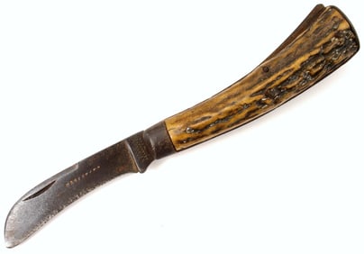 English Sailor Navy Naval Folding Knife by WOODHEAD Sheffield, Likely Made for the American Market