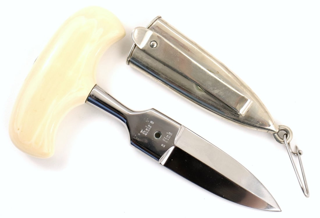 Very Fine Quality Gambler's Push Dagger Knife ~ English or American ~ Blade Engraved ''Hale's a (1 of 10)