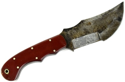 Very Strong Vintage Fighting Knife with Exceptionally Thick Blade and Nice Bakelite Grips. Circa