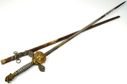 Rare 19th C. American Fraternal Masonic or Knights Pythias Lodge Sword, Beautiful Details & Gold