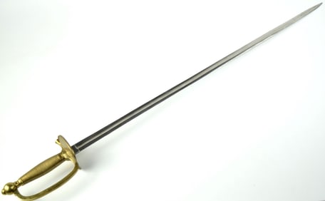 Unmarked American Civil War NCO Officer's Style Sword with Brass Hilt.