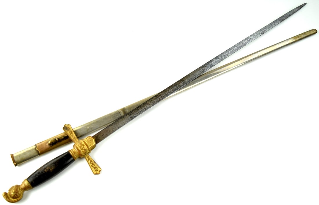 Early American Fraternal KNIGHTS OF COLUMBUS Lodge Sword with Engraved Blade & Gilt Mounts. Circa (1 of 19)