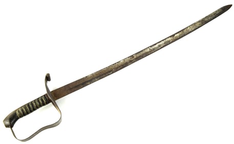 Austrian 19th C. to WW I Infantry Sword with Iron Hilt Mounts.