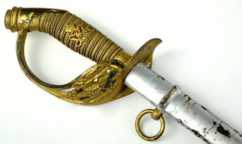 Model 1889 German Prussian Infantry Officer's Sword with Gold Finished Hilt. In Service Through WW I