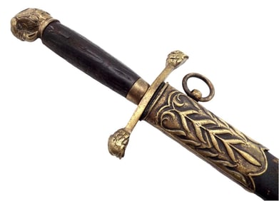 Unusual German Made Forestry Official's Hunting Dirk Dagger with Parrot or Eagle Head Pommel &