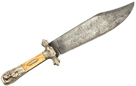 Fine Rare Antique pre American Civil War Large English Bowie Knife for the US Market, with Fine