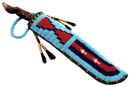 ANTIQUE AMERICAN INDIAN TRADE BOWIE KNIFE BY ''ALFRED WILLIAMS, SHEFFIELD'' WITH BABY DEER HOOF GRIP