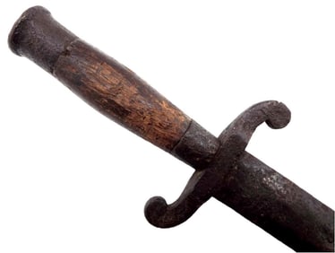 ANTIQUE AMERICAN CIVIL WAR LARGE CONFEDERATE FIGHTING KNIFE DAGGER, MAKER MARKED. VERY STRONG LARGE