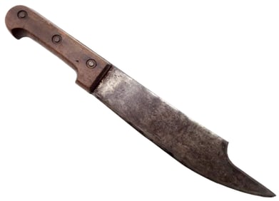 MASSIVE ANTIQUE HOME MADE CLIP-POINT BOWIE KNIFE, POSSIBLY CONFEDERATE, AMERICAN CIVIL WAR ERA.