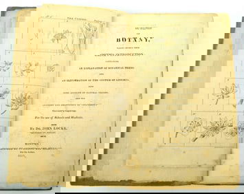 Antique Book 1819 Outlines of Botany, Taken Chiefly from Smith's Introduction by Dr. John Locke