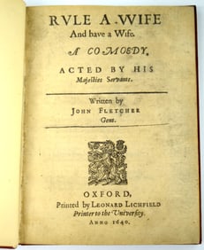 Antique Book Fletcher, John (1579-1625) Rule a Wife And Have a Wife. A Comoedy. 1st Edition Book