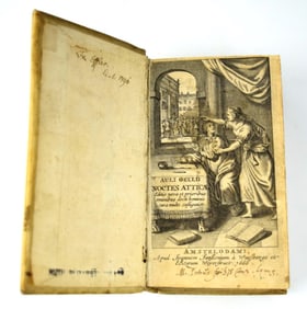 Antique Book 1666 Attic Nights Noctes Atticae ROME Greek Philosophy Aulus Gellius Latin GELLIUS,