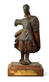 17/18th Century Spanish Colonial San Miguel Wood Carved Santo