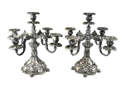 Pair Reed & Barton Renaissance Silver Candelabras