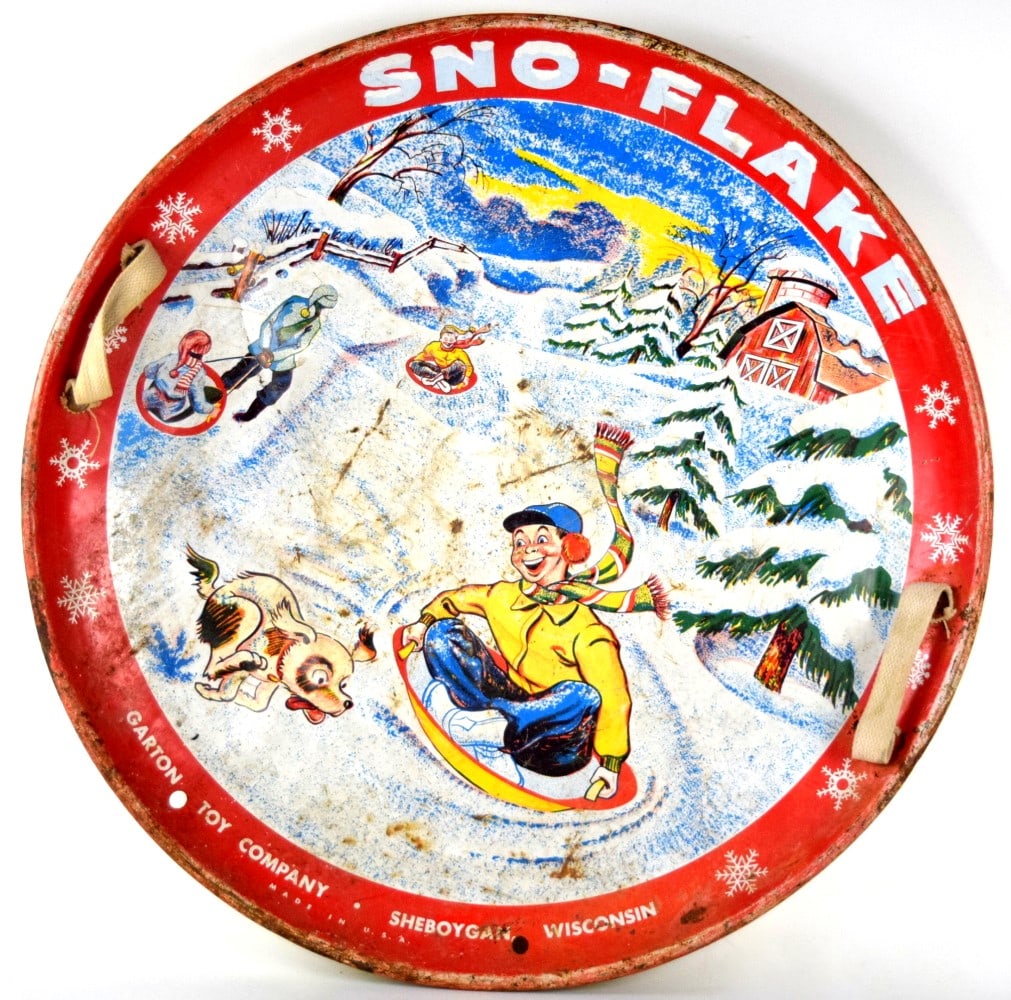 Vintage Garton Toy Co Snowflake Sledding Saucer (1 of 8)